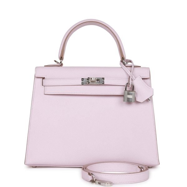 Hermes Kelly Sellier 25 Mauve Pale Epsom Palladium Hardware 69897 product photo 1