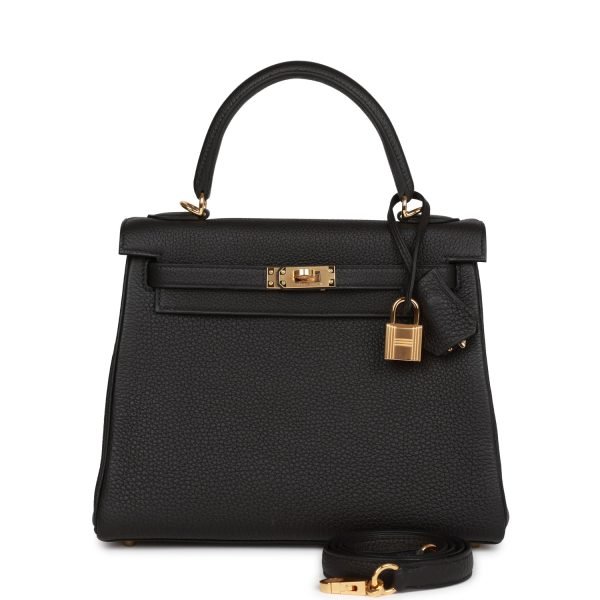 Hermes Kelly Retourne 25 Black Togo Gold Hardware 72838 product photo 1