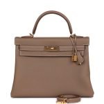 Hermes Kelly Retourne 32 Etoupe Togo Gold Hardware 72450 product photo 1