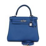 Hermes Kelly Retourne 25 Bleu France Swift Palladium Hardware 70942 product photo 1