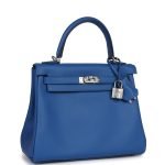 Hermes Kelly Retourne 25 Bleu France Swift Palladium Hardware 70942 product photo 2