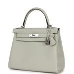 Hermes Kelly Retourne 28 Gris Neve Togo Palladium Hardware 72279 product photo 3