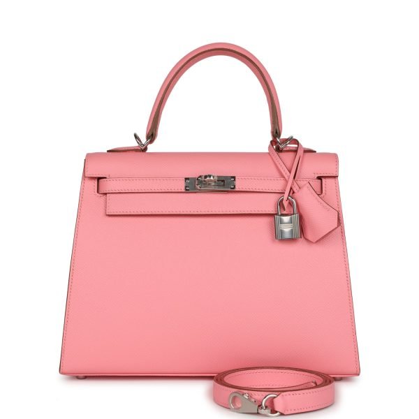 Hermes Kelly Sellier 25 Rose Confetti Epsom Palladium Hardware 70138 product photo 1