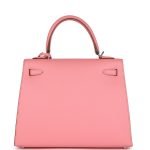 Hermes Kelly Sellier 25 Rose Confetti Epsom Palladium Hardware 70138 product photo 5