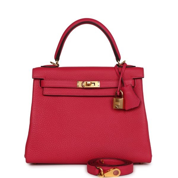 Hermes Kelly Retourne 25 Framboise Togo Gold Hardware 70217 product photo 1