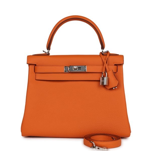 Hermes Kelly Retourne 28 Orange Togo Palladium Hardware 69853 product photo 1