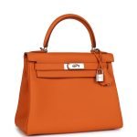 Hermes Kelly Retourne 28 Orange Togo Palladium Hardware 69853 product photo 2