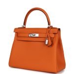 Hermes Kelly Retourne 28 Orange Togo Palladium Hardware 69853 product photo 3