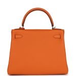 Hermes Kelly Retourne 28 Orange Togo Palladium Hardware 69853 product photo 5