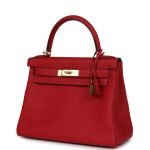 Hermes Kelly Retourne 28 Vermillion Clemence Gold Hardware 70378 product photo 3