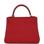 Hermes Kelly Retourne 28 Vermillion Clemence Gold Hardware 70378 product photo 5