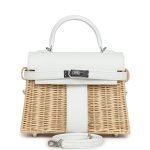 Hermes Mini Picnic Kelly 20 White Swift Palladium Hardware 81839 product photo 1
