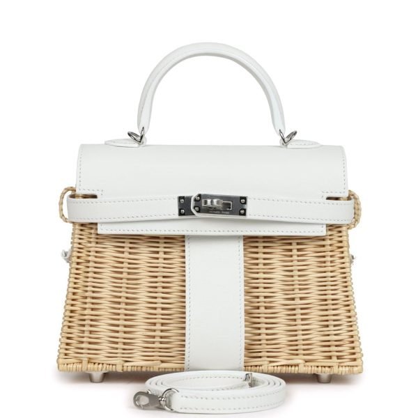 Hermes Mini Picnic Kelly 20 White Swift Palladium Hardware 81839 product photo 1
