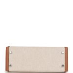 Hermes Kelly Sellier 25 Gold Swift And Ecru Toile Palladium Hardware 72035 product photo 6