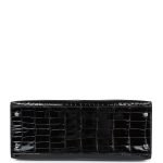 Hermes Kelly Sellier 28 Black Shiny Niloticus Crocodile Palladium Hardware 72963 product photo 6