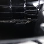 Hermes Kelly Sellier 28 Black Shiny Niloticus Crocodile Palladium Hardware 72963 product photo 9
