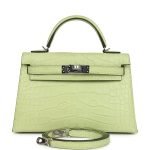 Hermes Kelly Sellier 20 Jaune Bourgeon Matte Alligator Palladium Hardware 71278 product photo 1