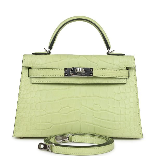 Hermes Kelly Sellier 20 Jaune Bourgeon Matte Alligator Palladium Hardware 71278 product photo 1