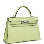 Hermes Kelly Sellier 20 Jaune Bourgeon Matte Alligator Palladium Hardware 71278 product photo 2