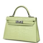 Hermes Kelly Sellier 20 Jaune Bourgeon Matte Alligator Palladium Hardware 71278 product photo 3