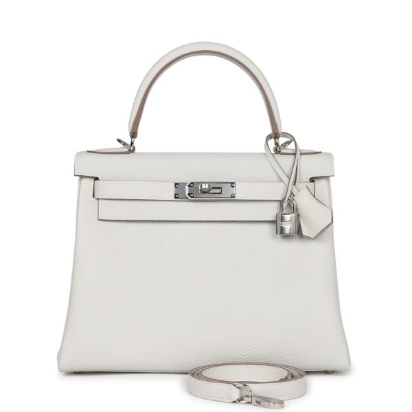 Hermes Kelly Retourne 28 Gris Pale Togo Palladium Hardware 72237 product photo 1