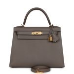 Hermes Kelly Sellier 28 Etain Epsom Gold Hardware 72532 product photo 1