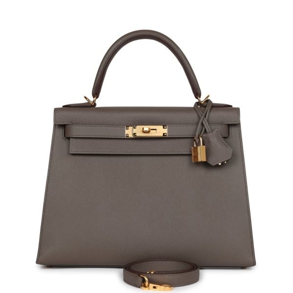 Hermes Kelly Sellier 28 Etain Epsom Gold Hardware 72532 product photo 1