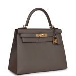 Hermes Kelly Sellier 28 Etain Epsom Gold Hardware 72532 product photo 2