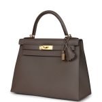 Hermes Kelly Sellier 28 Etain Epsom Gold Hardware 72532 product photo 3