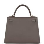 Hermes Kelly Sellier 28 Etain Epsom Gold Hardware 72532 product photo 5