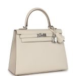 Hermes Kelly Sellier 25 Craie Epsom Palladium Hardware 69606 product photo 2