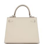 Hermes Kelly Sellier 25 Craie Epsom Palladium Hardware 69606 product photo 5