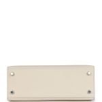 Hermes Kelly Sellier 25 Craie Epsom Palladium Hardware 69606 product photo 6