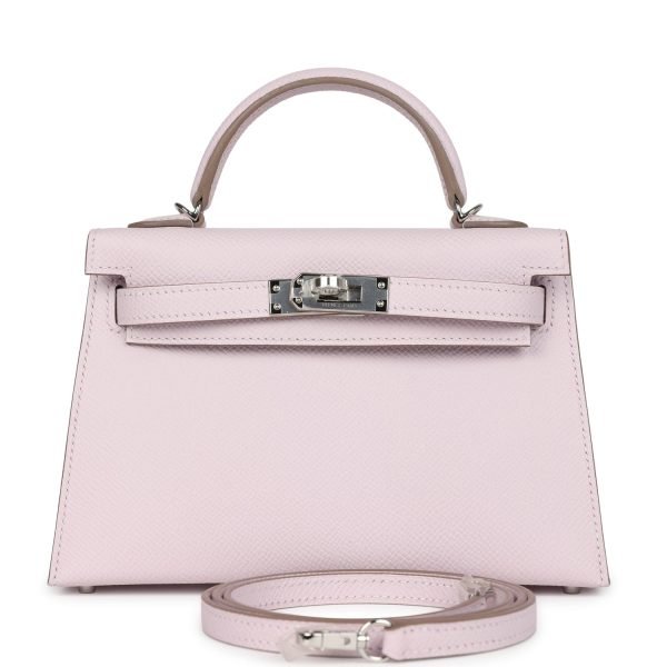 Hermes Kelly Sellier 20 Mauve Pale Epsom Palladium Hardware 69895 product photo 1