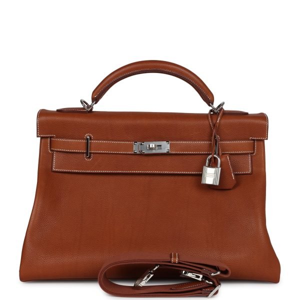 Hermes Kelly 42 Maxi Fauve Barenia Faubourg Palladium Hardware 72160 product photo 1