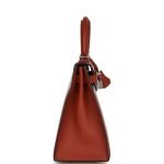 Hermes Kelly Sellier 28 Cuivre Swift And Ecru Toile H Palladium Hardware 72198 product photo 4
