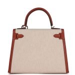 Hermes Kelly Sellier 28 Cuivre Swift And Ecru Toile H Palladium Hardware 72198 product photo 5