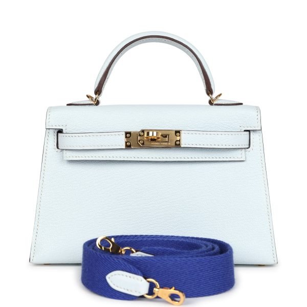Hermes Kelly Sellier 20 Bleu Brume Chevre Gold Hardware 70679 product photo 1