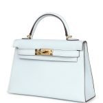 Hermes Kelly Sellier 20 Bleu Brume Chevre Gold Hardware 70679 product photo 3