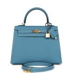 Hermes Kelly Sellier 25 Blue Jean Epsom Gold Hardware 70866 product photo 1