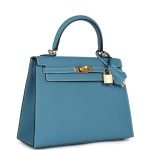 Hermes Kelly Sellier 25 Blue Jean Epsom Gold Hardware 70866 product photo 2