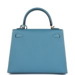 Hermes Kelly Sellier 25 Blue Jean Epsom Gold Hardware 70866 product photo 5