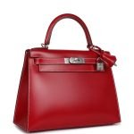 Hermes Kelly Sellier 28 Rouge Piment Box Palladium Hardware 70377 product photo 2