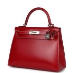 Hermes Kelly Sellier 28 Rouge Piment Box Palladium Hardware 70377 product photo 3