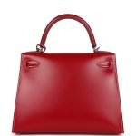Hermes Kelly Sellier 28 Rouge Piment Box Palladium Hardware 70377 product photo 5