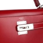 Hermes Kelly Sellier 28 Rouge Piment Box Palladium Hardware 70377 product photo 7