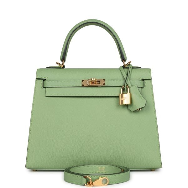 Hermes Kelly Sellier 25 Vert Criquet Epsom Gold Hardware 71316 product photo 1