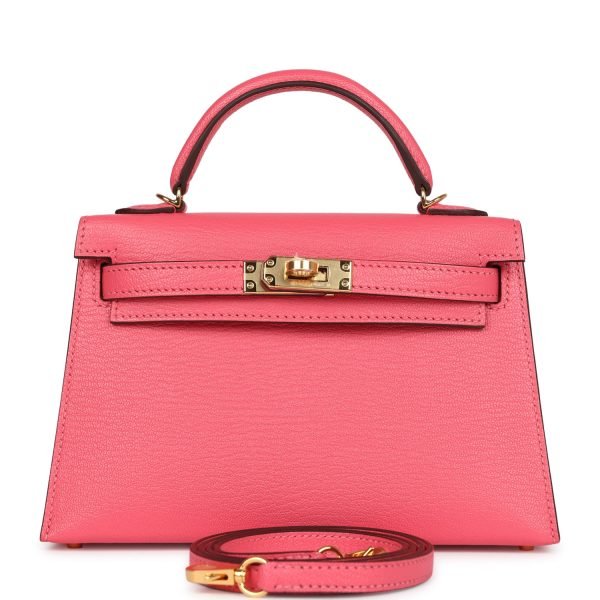Hermes Kelly Sellier 20 Rose Azalee Chevre Mysore Gold Hardware 70176 product photo 1