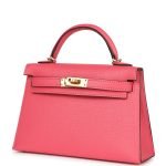 Hermes Kelly Sellier 20 Rose Azalee Chevre Mysore Gold Hardware 70176 product photo 3