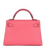 Hermes Kelly Sellier 20 Rose Azalee Chevre Mysore Gold Hardware 70176 product photo 5